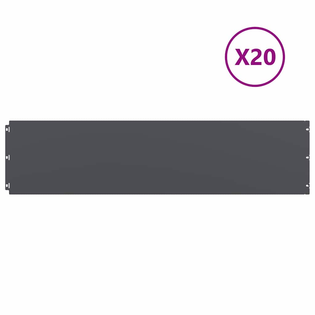 Bordure per Prato 20 pz Antracite Acciaio Laminato a Freddo