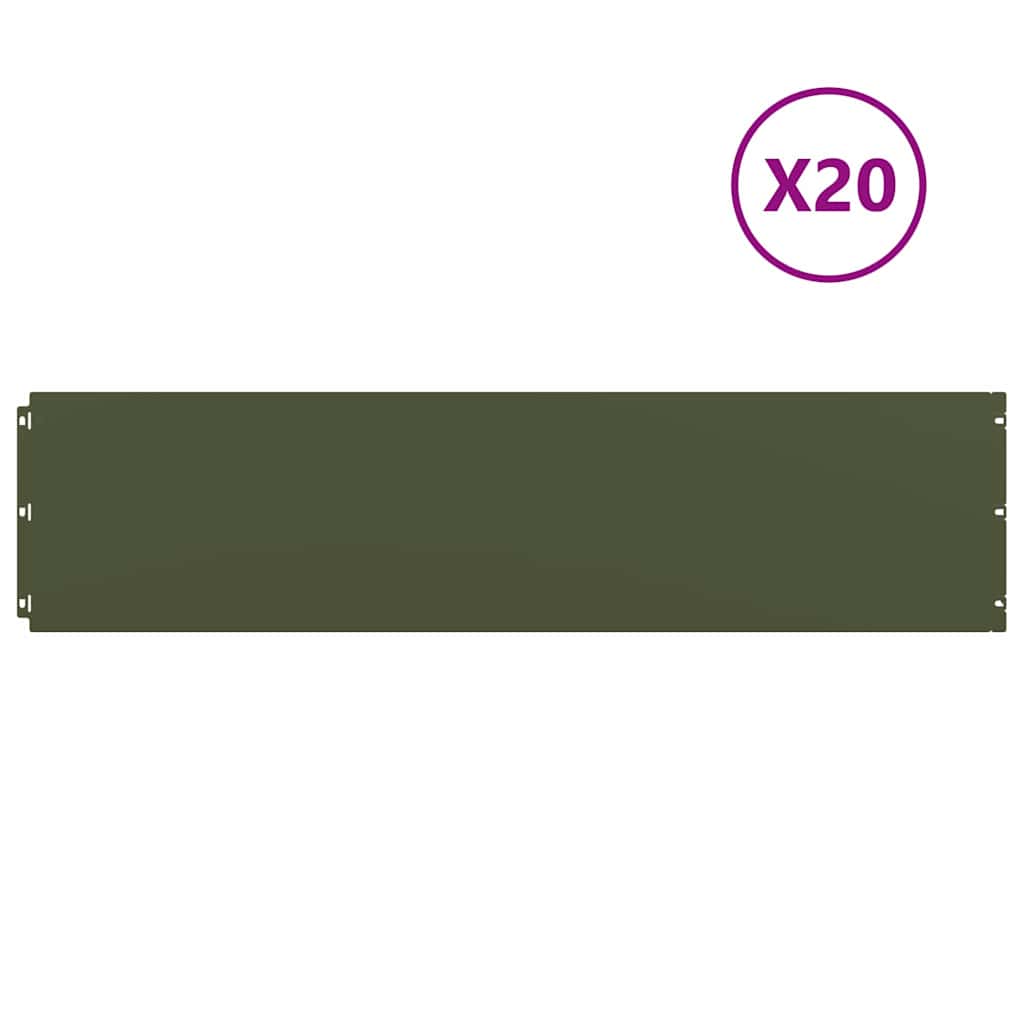 Bordure per Prato 20 pz Verde Oliva Acciaio Laminato a Freddo