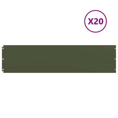 Bordure per Prato 20 pz Verde Oliva Acciaio Laminato a Freddo