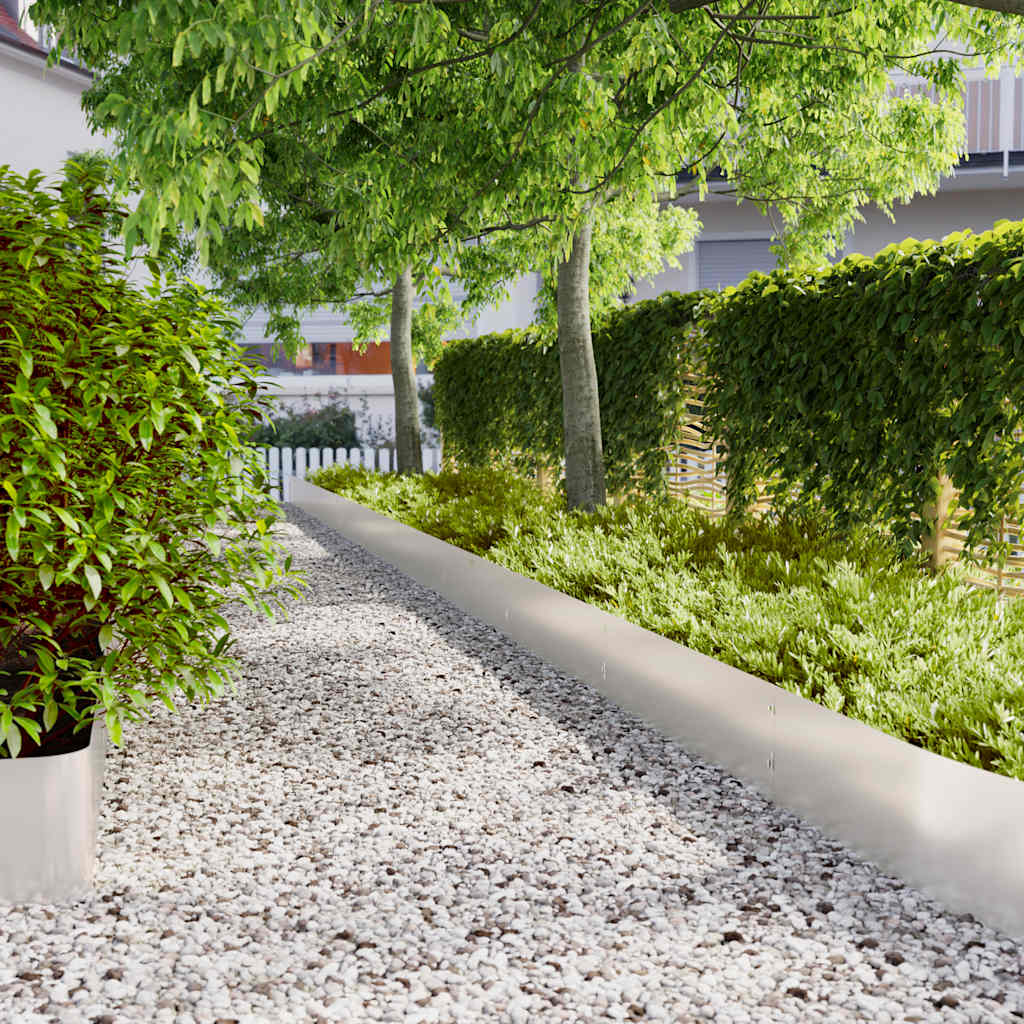 Bordure per Prato 20 pz 25x103 cm Acciaio Inossidabile
