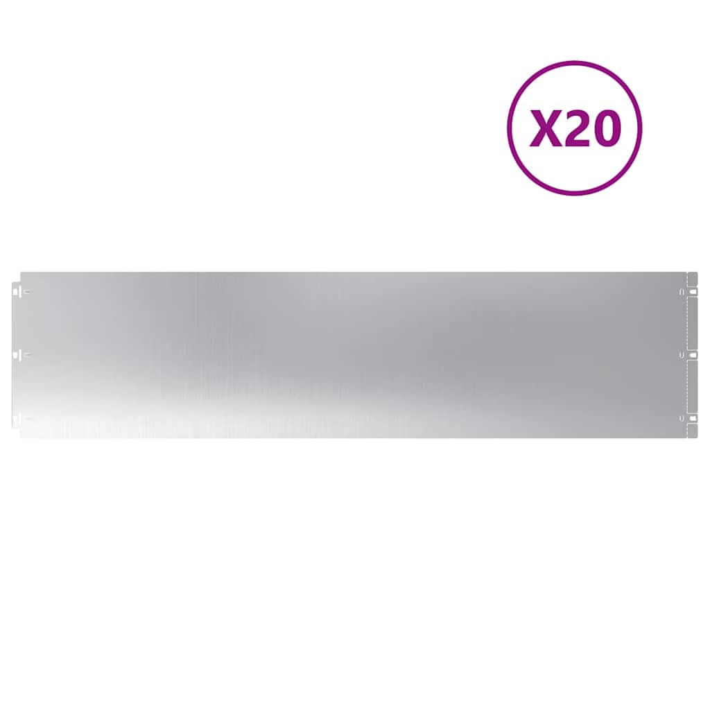 Bordure per Prato 20 pz 25x103 cm Acciaio Zincato