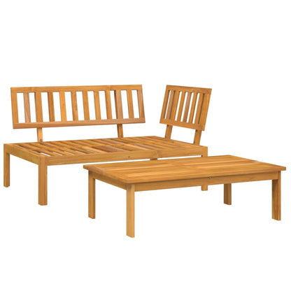 Set Divano Pallet da Giardino 2 pz con Cuscini Massello Acacia