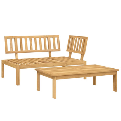 Set Divano Pallet da Giardino 2 pz con Cuscini Massello Acacia
