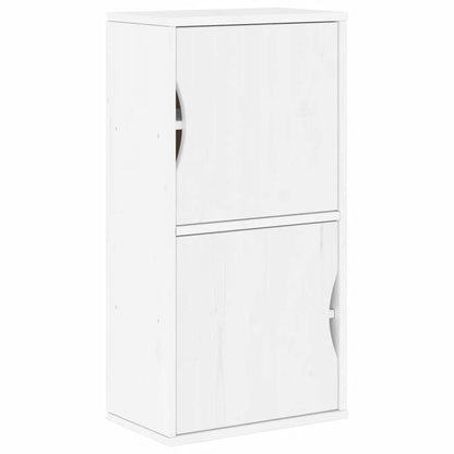 Armadietto Laterale ODDA Bianco 40x24x79 cm Legno Massello Pino