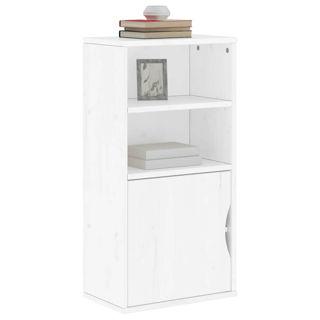 Armadietto Laterale ODDA Bianco 40x24x79 cm Legno Massello Pino