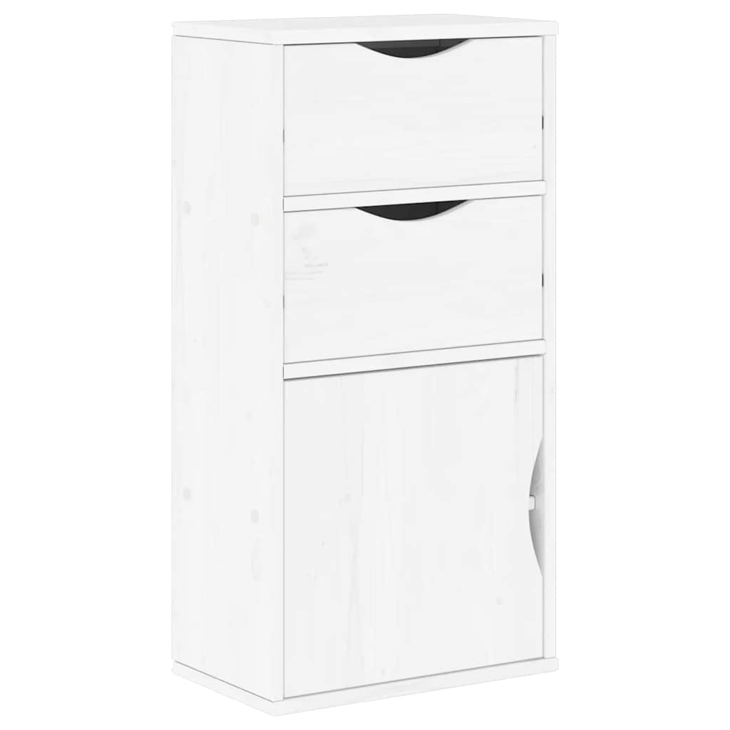 Armadietto Laterale con Cassetti ODDA Bianco 40x24x79 cm