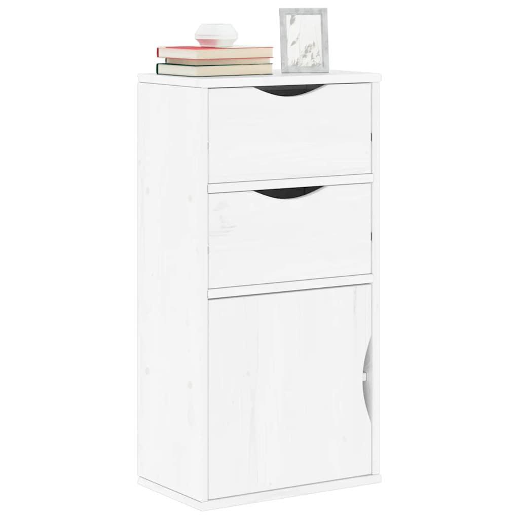 Armadietto Laterale con Cassetti ODDA Bianco 40x24x79 cm