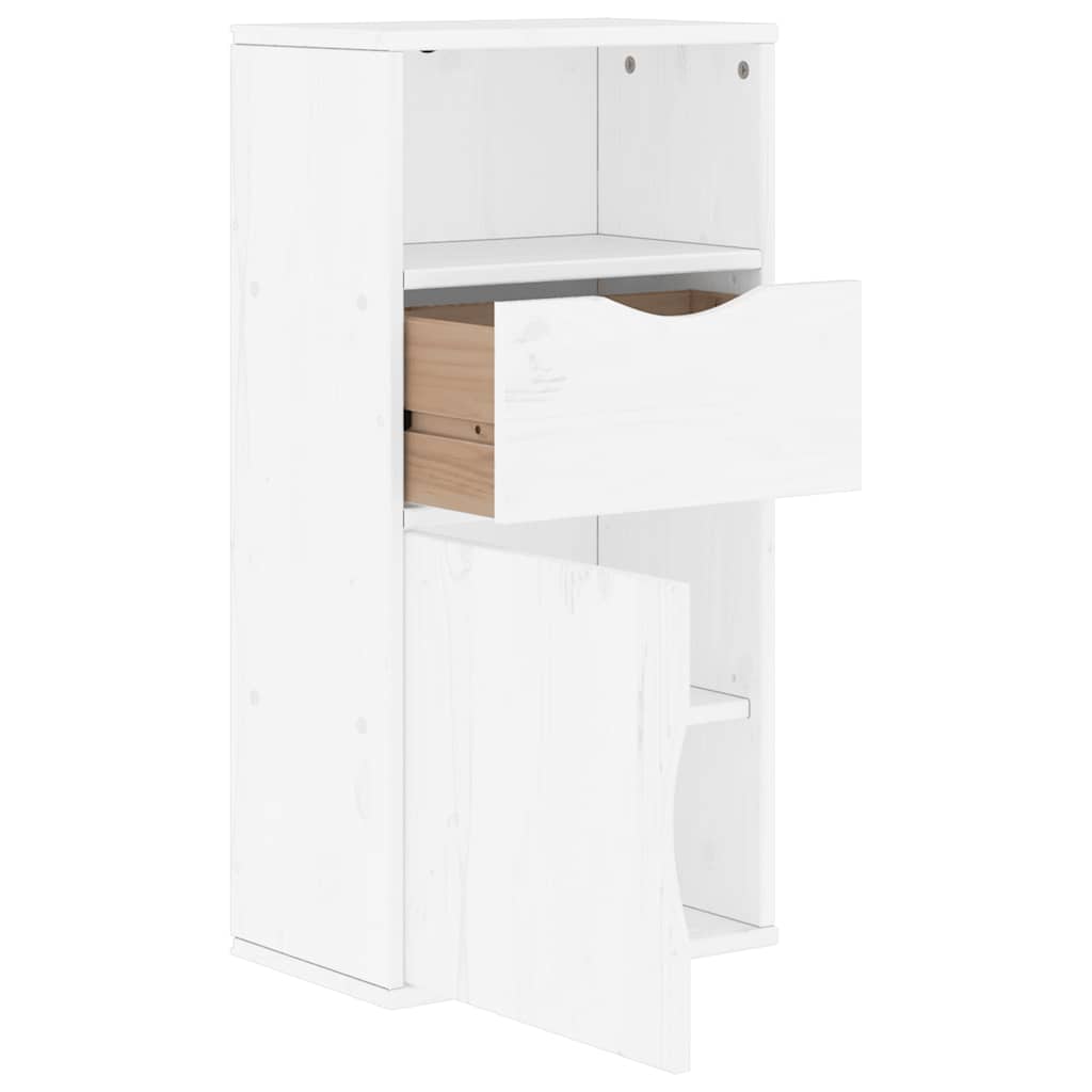 Armadietto Laterale con Cassetto ODDA Bianco 40x24x79 cm