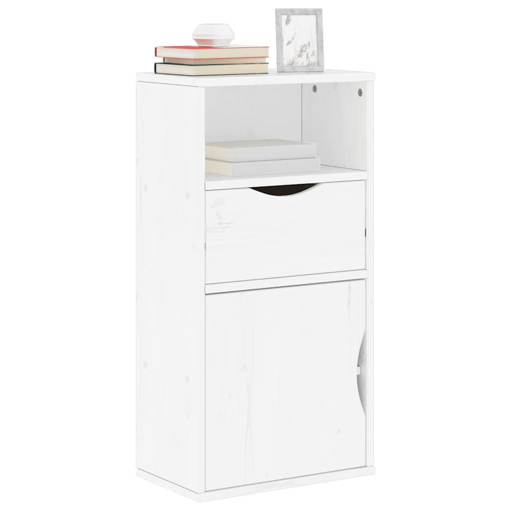 Armadietto Laterale con Cassetto ODDA Bianco 40x24x79 cm