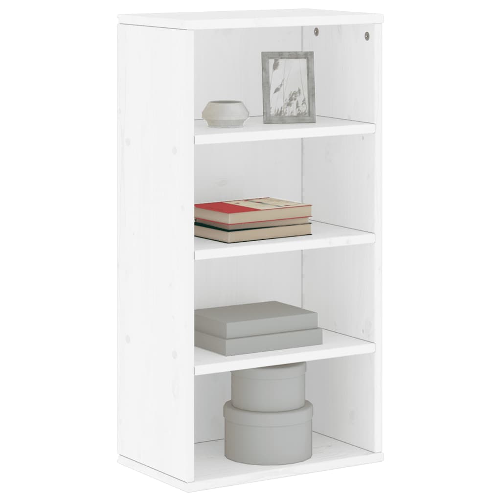 Armadietto Laterale ODDA Bianco 40x24x79 cm Legno Massello Pino