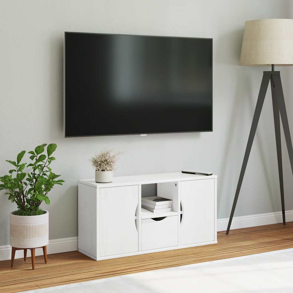 Mobile Porta TV con Cassetto ODDA Bianco 79x24x40 cm
