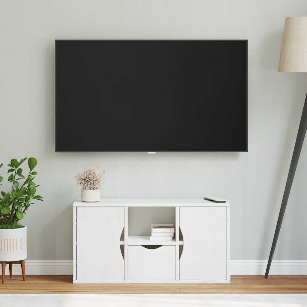 Mobile Porta TV con Cassetto ODDA Bianco 79x24x40 cm