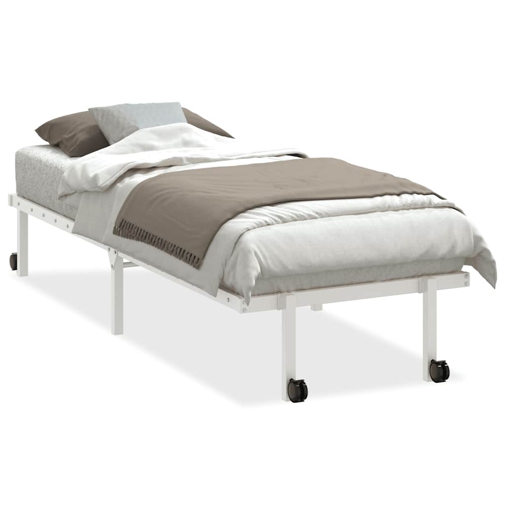 Giroletto senza Materasso Pieghevole Bianco 75x190 cm Acciaio