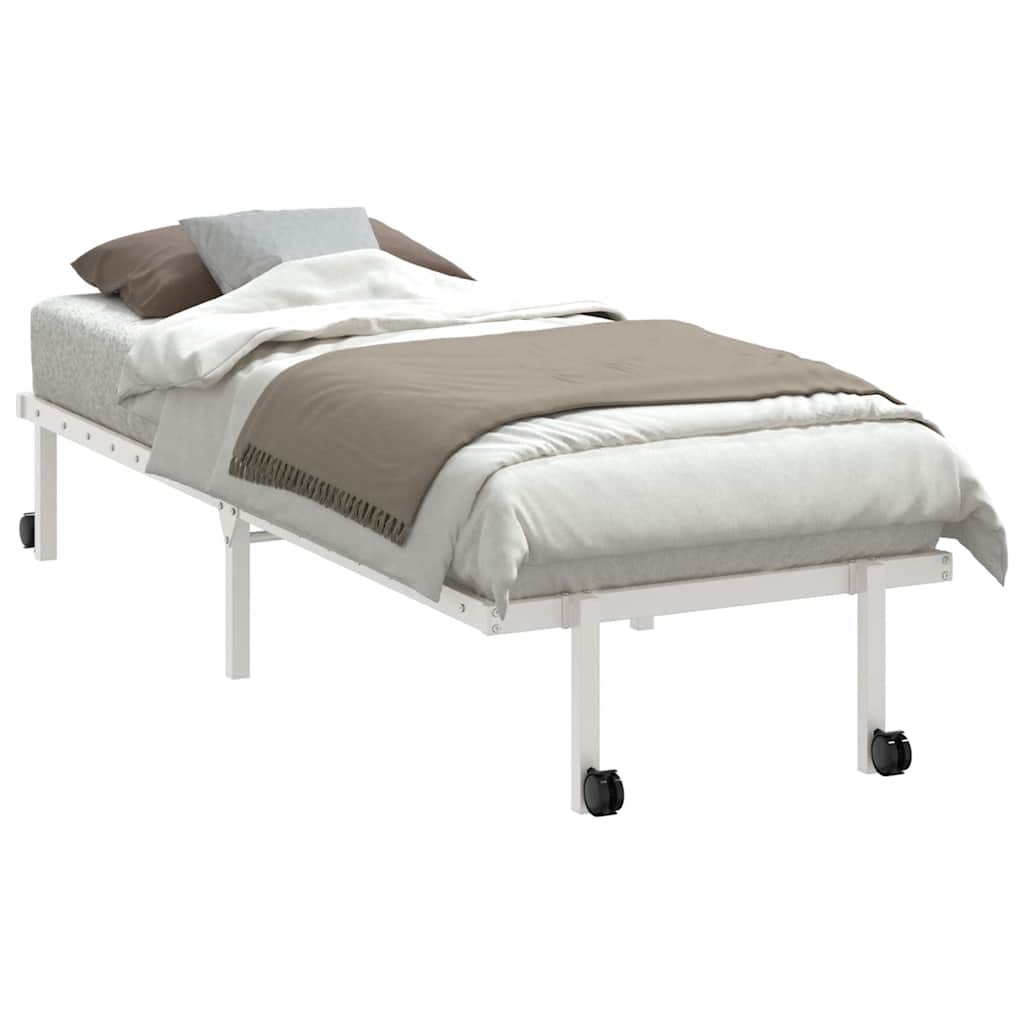 Giroletto senza Materasso Pieghevole Bianco 75x190 cm Acciaio