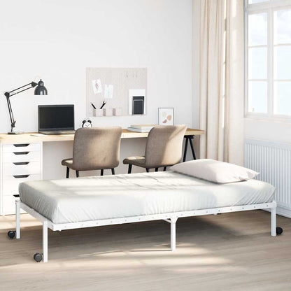 Giroletto senza Materasso Pieghevole Bianco 75x190 cm Acciaio