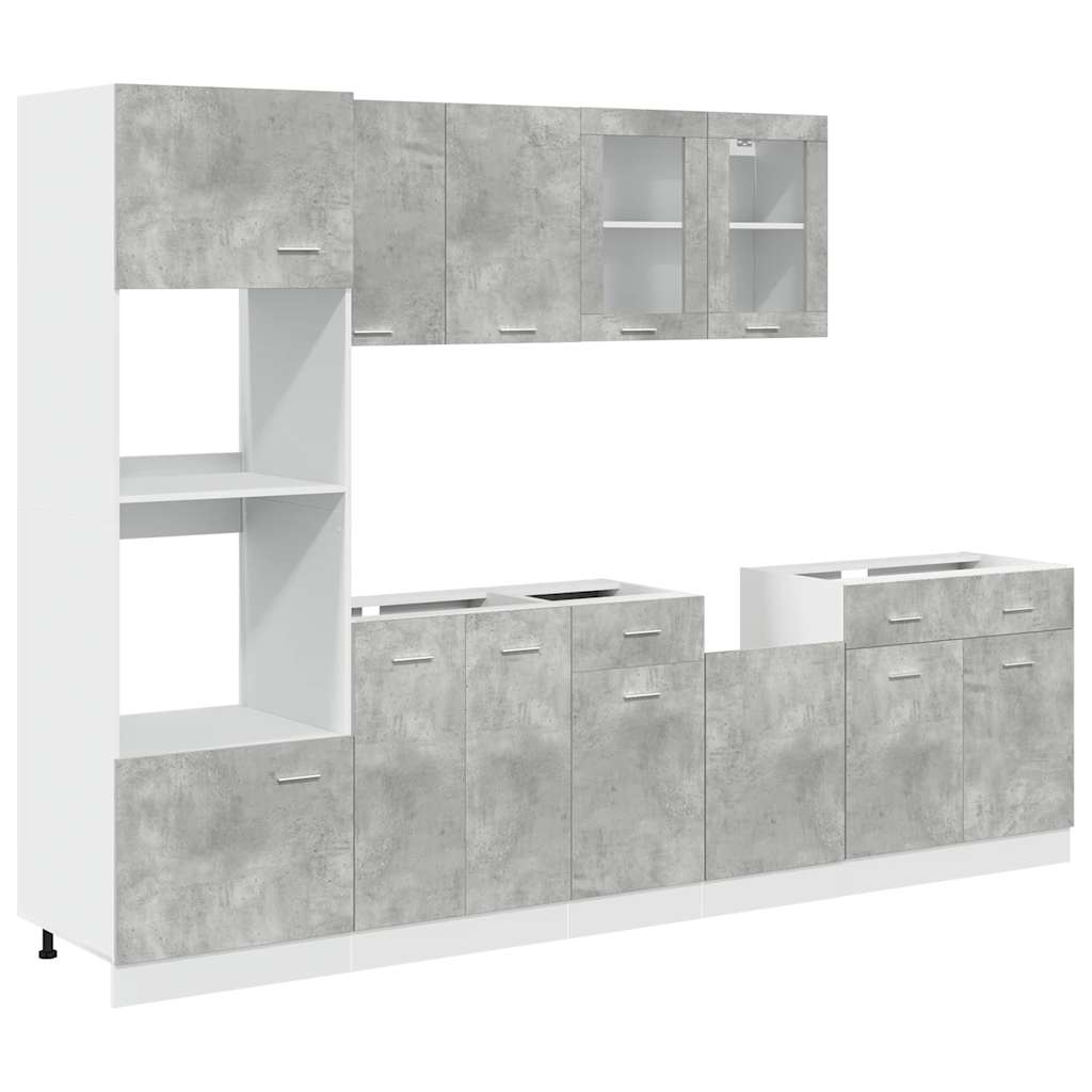 Set Mobili da Cucina 7 pz Lyon Grigio Cemento
