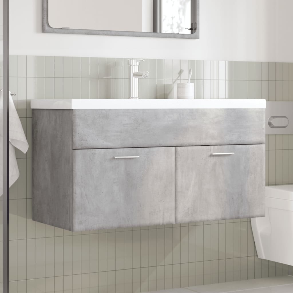 Mobile da Bagno con Lavabo Integrato Grigio Cemento