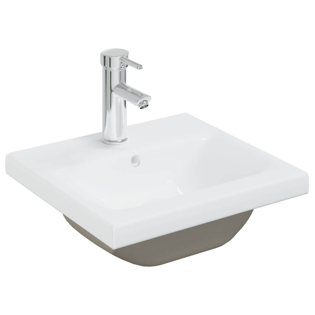 Mobile da Bagno con Lavabo Integrato e Rubinetto Grigio Cemento