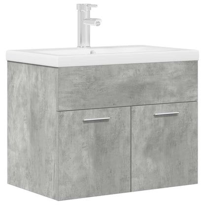 Mobile da Bagno con Lavabo Integrato e Rubinetto Grigio Cemento