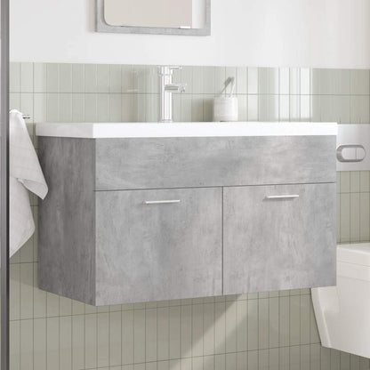 Mobile da Bagno con Lavabo Integrato e Rubinetto Grigio Cemento