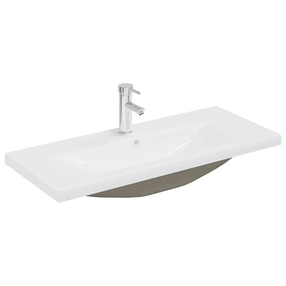 Set Mobili da Bagno 4 pz Grigio Cemento in Legno Multistrato