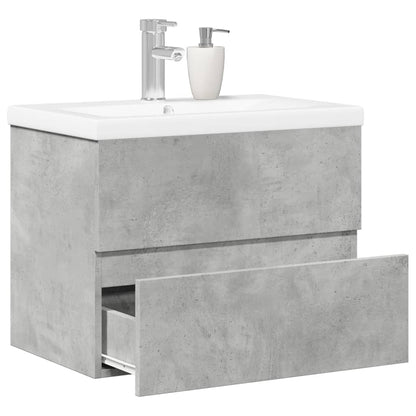 Set Mobili da Bagno 2 pz Grigio Cemento in Legno Multistrato
