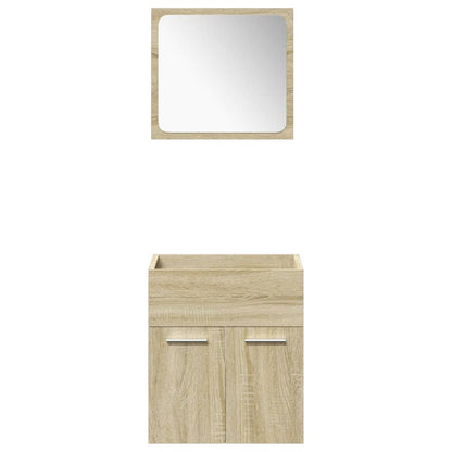 Set Mobili da Bagno 5 pz Rovere Sonoma in Legno Multistrato