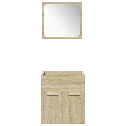 Set Mobili da Bagno 5 pz Rovere Sonoma in Legno Multistrato