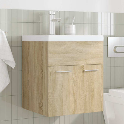 Mobile da Bagno con Lavabo Integrato e Rubinetto Rovere Sonoma