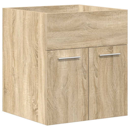 Mobile da Bagno con Lavabo Integrato e Rubinetto Rovere Sonoma