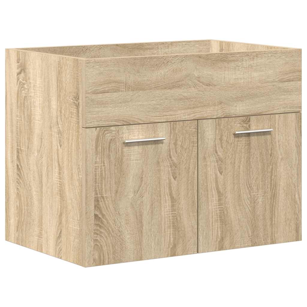 Mobile da Bagno con Lavabo Integrato e Rubinetto Rovere Sonoma