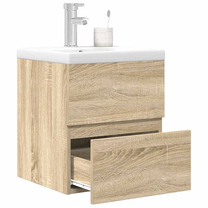 Set Mobili da Bagno 2 pz Rovere Sonoma in Legno Multistrato