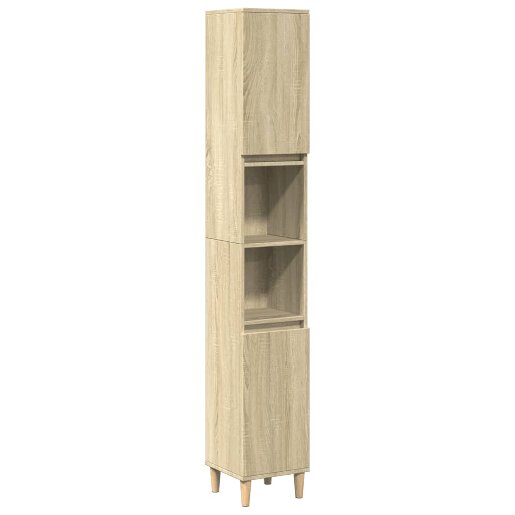 Set Mobili da Bagno 3 pz Rovere Sonoma in Legno Multistrato