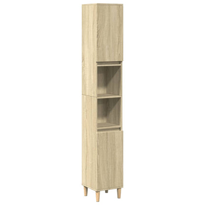 Set Mobili da Bagno 3 pz Rovere Sonoma in Legno Multistrato