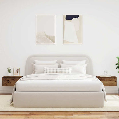 Comodini a Parete con Luci LED 2 pz Legno Antico