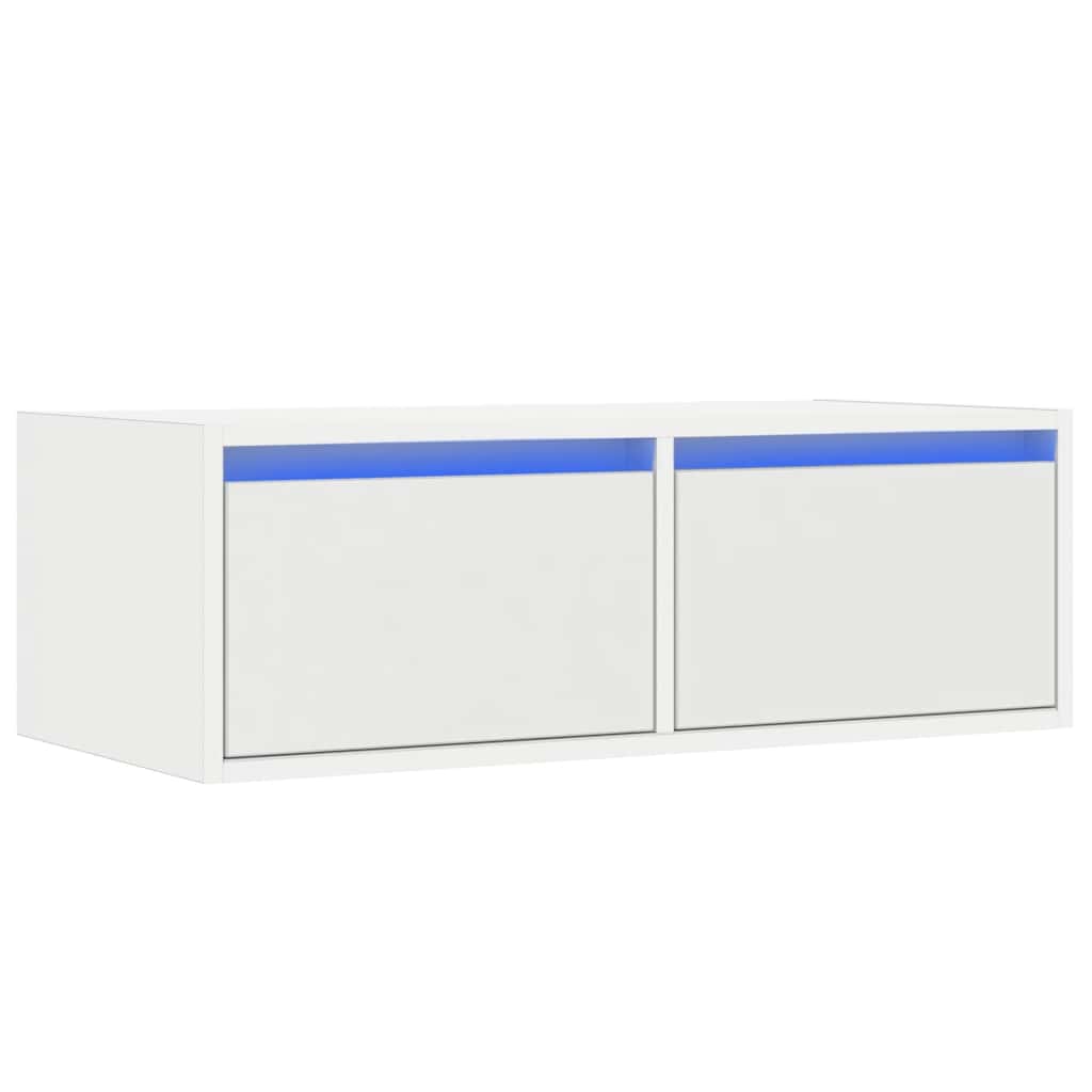 Mobile Porta TV con Luci LED 75x35,5x25 cm Bianco