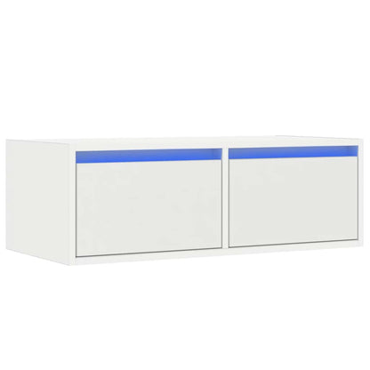 Mobile Porta TV con Luci LED 75x35,5x25 cm Bianco