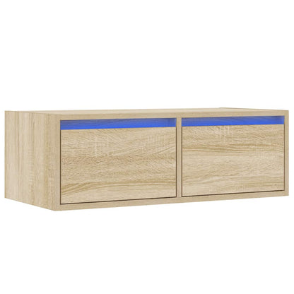 Mobile Porta TV con Luci LED Rovere Sonoma 75x35,5x25 cm