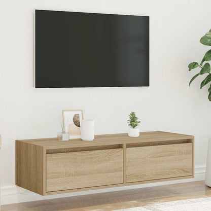 Mobile Porta TV con Luci LED Rovere Sonoma 100X35,5x25 cm