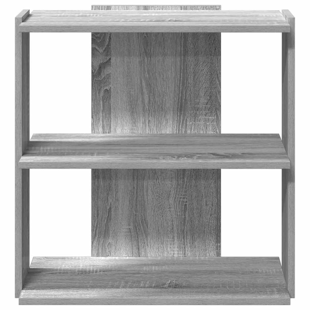 Libreria a 3 Ripiani Grigio Sonoma 60x30x60cm Legno Multistrato