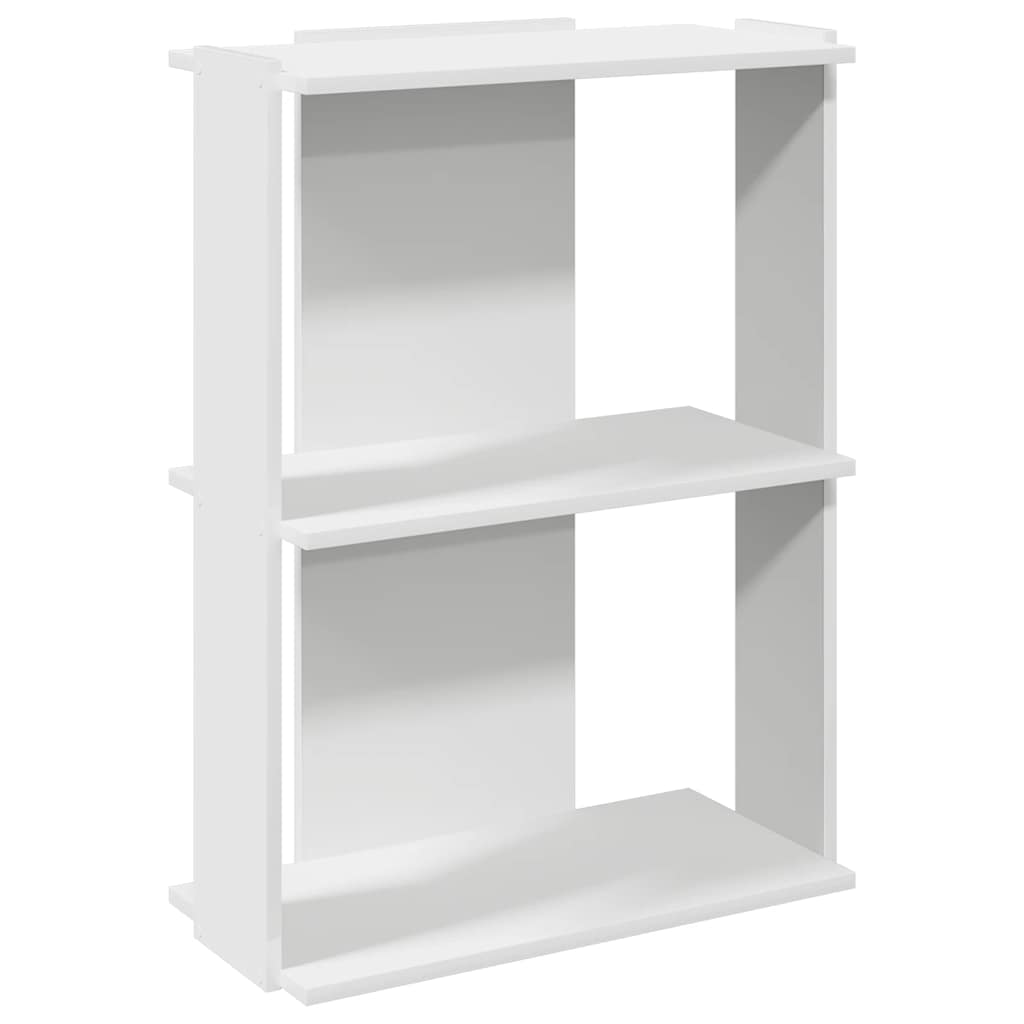 Libreria a 3 Ripiani Bianca 60x30x80 cm in Legno Multistrato