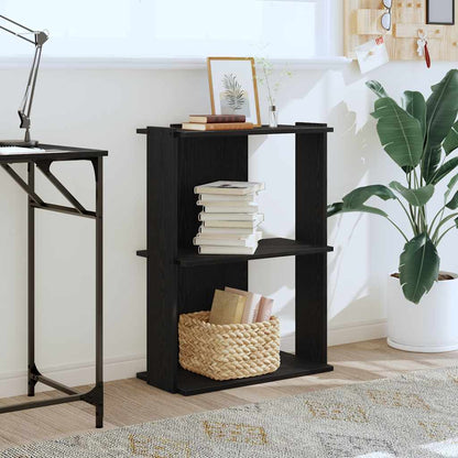 Libreria a 3 Ripiani Nera 60x30x80 cm in Legno Multistrato