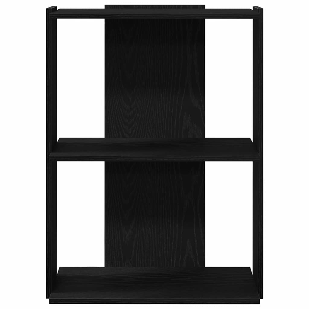 Libreria a 3 Ripiani Nera 60x30x80 cm in Legno Multistrato
