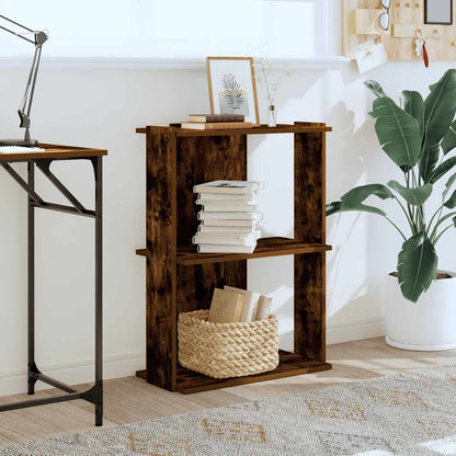 Libreria a 3 Ripiani Rovere Fumo 60x30x80 cm Legno Multistrato