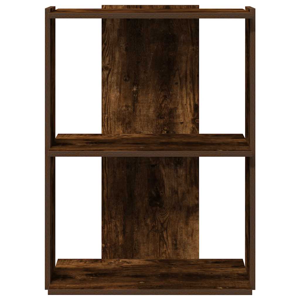 Libreria a 3 Ripiani Rovere Fumo 60x30x80 cm Legno Multistrato