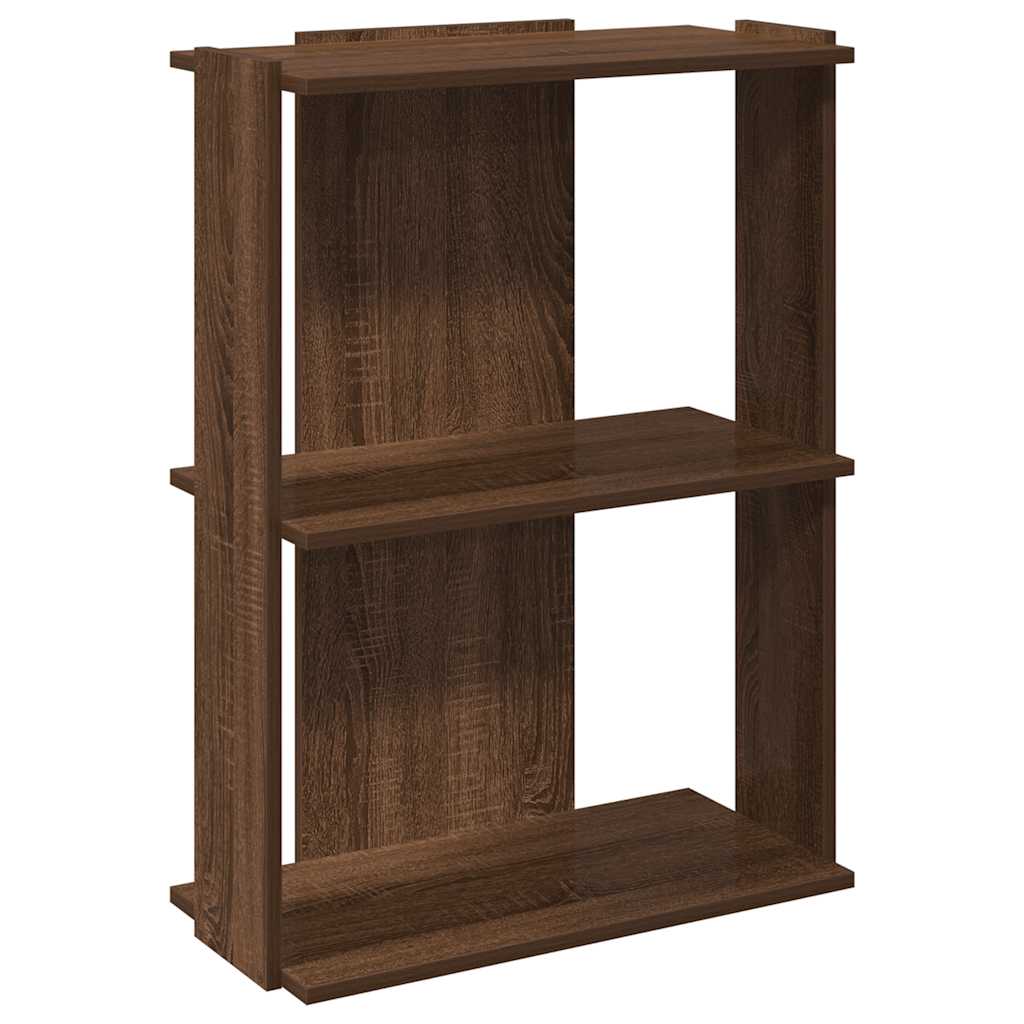 Libreria 3 Ripiani Rovere Marrone 60x30x80 cm Legno Multistrato