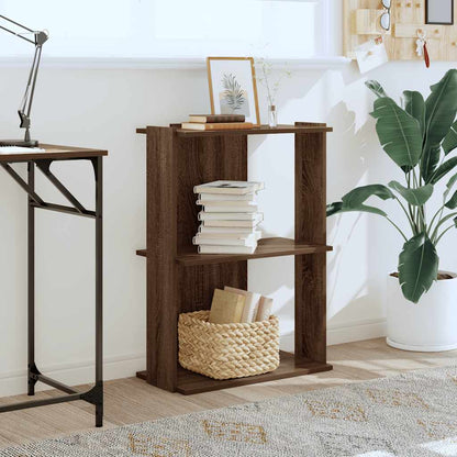 Libreria 3 Ripiani Rovere Marrone 60x30x80 cm Legno Multistrato