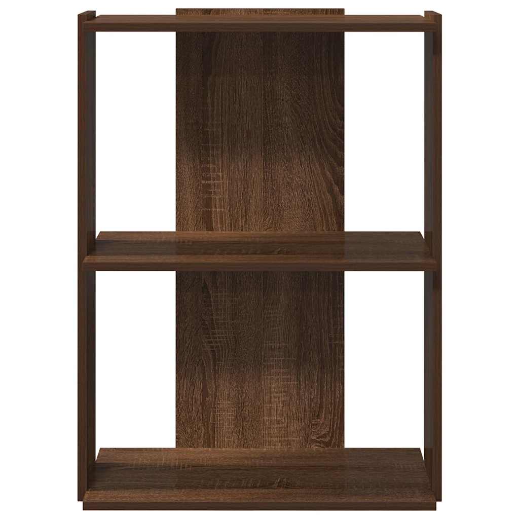 Libreria 3 Ripiani Rovere Marrone 60x30x80 cm Legno Multistrato