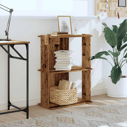 Libreria a 3 Ripiani Legno Antico 60x30x80 cm Legno Multistrato