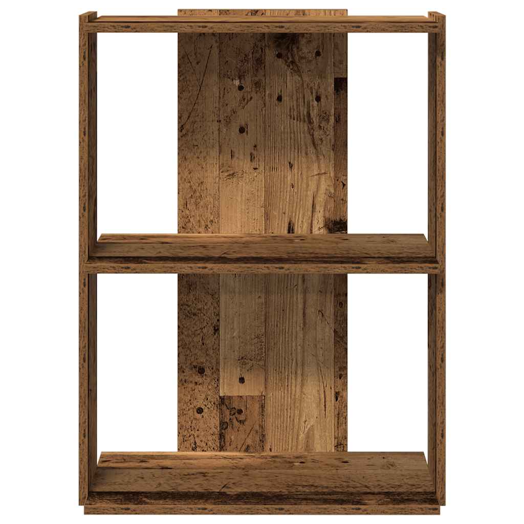 Libreria a 3 Ripiani Legno Antico 60x30x80 cm Legno Multistrato